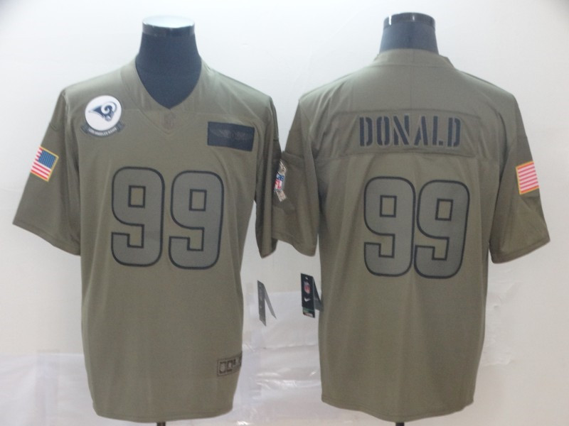 Nike Rams 99 Aaron Donald 2019 Olive Salute To Service Limited Jersey