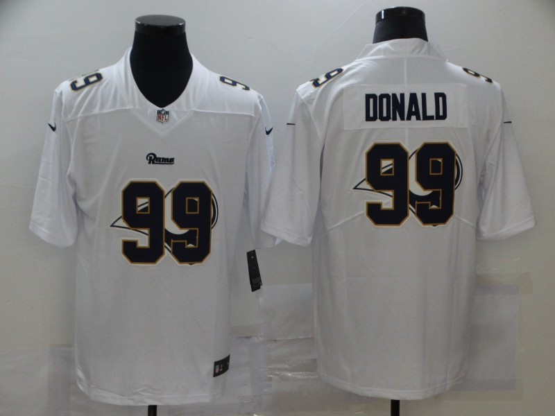 Nike Rams 99 Aaron Donald White Shadow Logo Limited Jersey