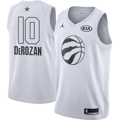  Raptors #10 DeMar DeRozan White NBA Jordan Swingman 2018 All Star Game Jersey