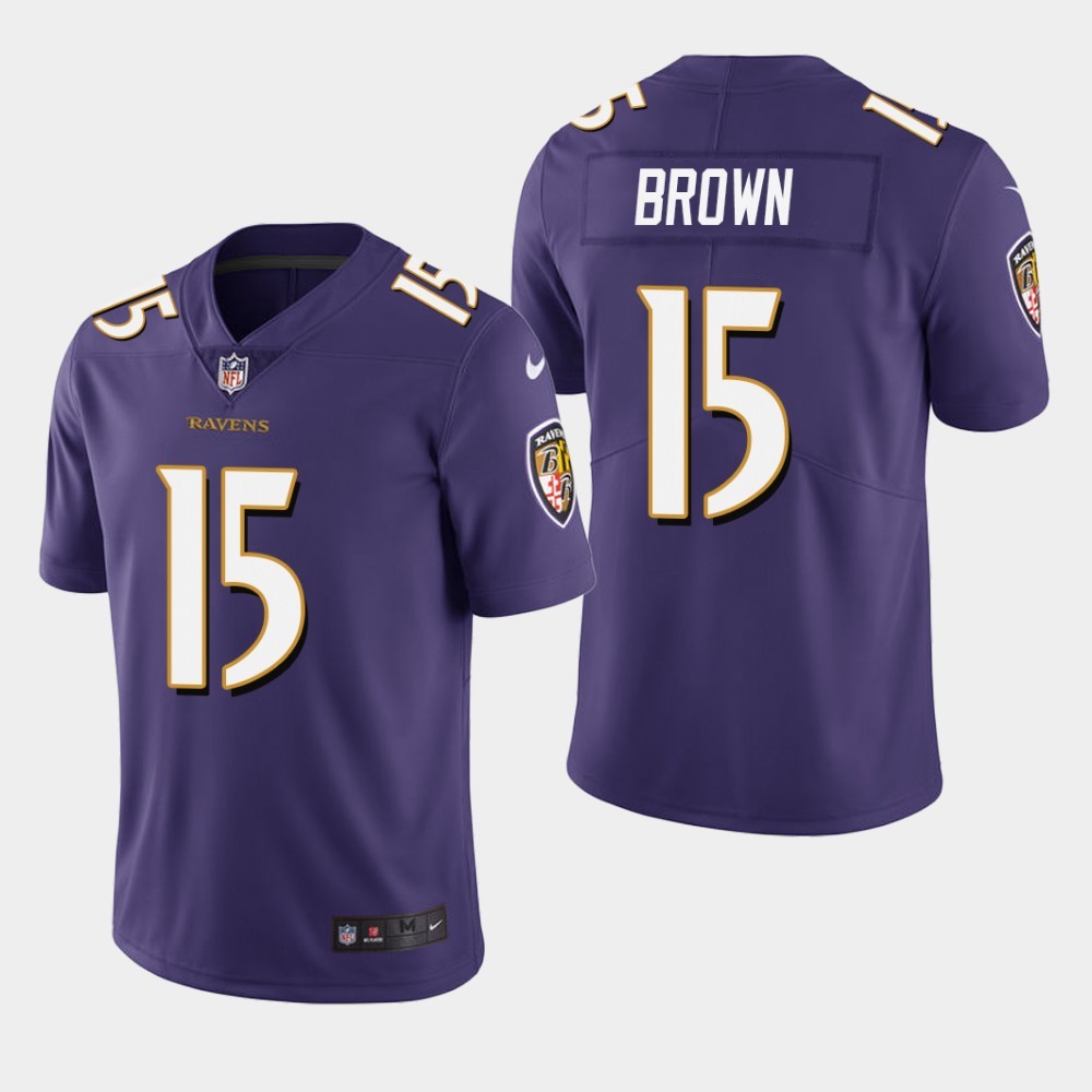 Nike Ravens 15 Marquise Brown Purple 2019 NFL Draft First Round Pick Vapor Untouchable Limited Jersey