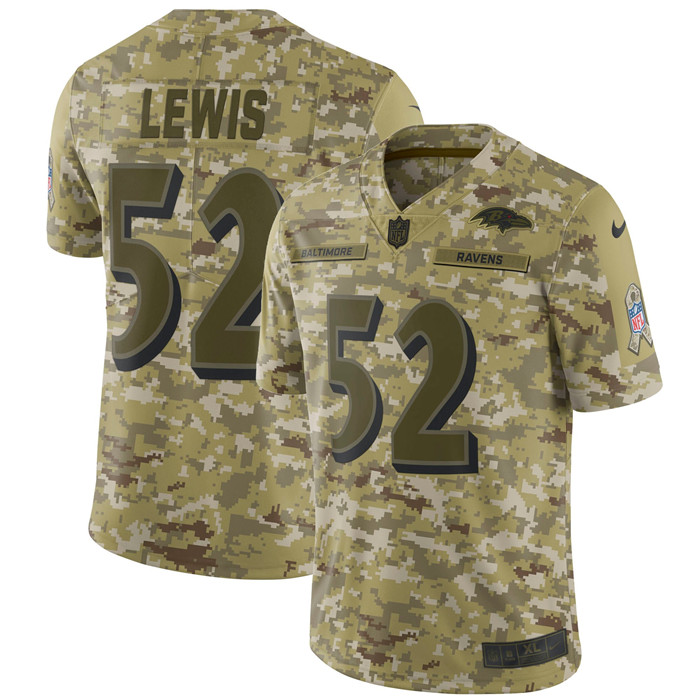  Ravens 52 Ray Lewis Camo Salute To Service Limited Jersey