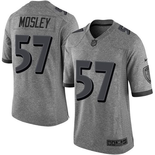  Ravens 57 C J Mosley Gray Men Stitched NFL Limited Gridiron Gray Jersey