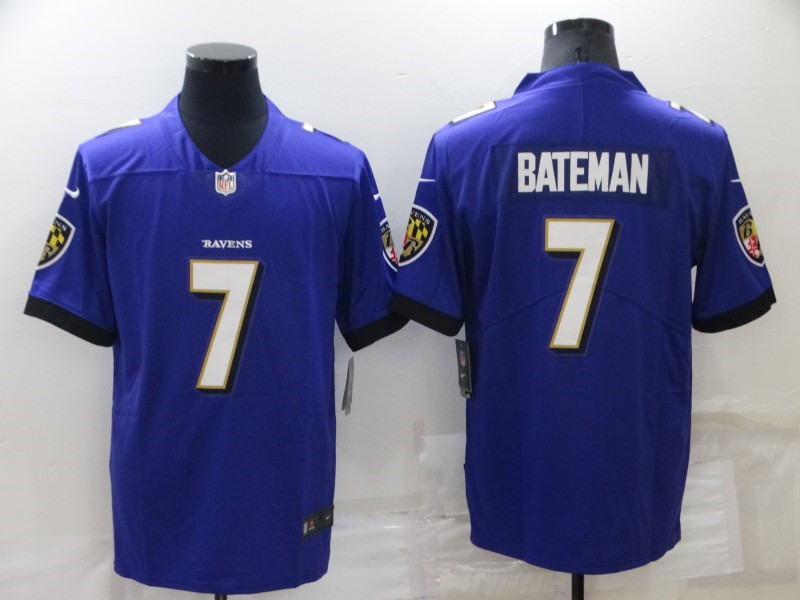 Nike Ravens 7 Rashod Bateman Purple Vapor Untouchable Limited Jersey
