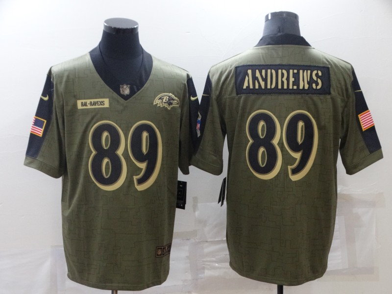Nike Ravens 89 Mark Andrews Olive 2021 Salute To Service Limited Jersey