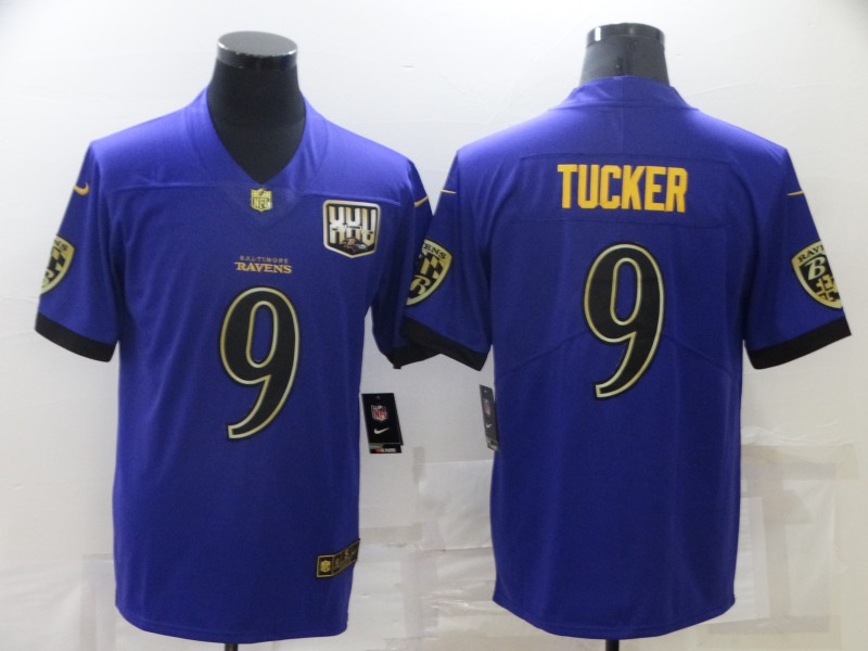 Nike Ravens 9 Justin Tucker Purple 25th Season Patch Vapor Untouchable Limited Jersey