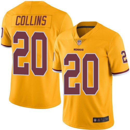 Nike Redskins 20 Landon Collins Gold Color Rush Limited Jersey