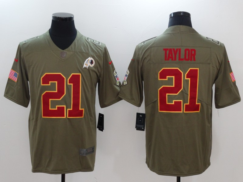  Redskins 21 Sean Taylor Olive Salute To Service Limited Jersey