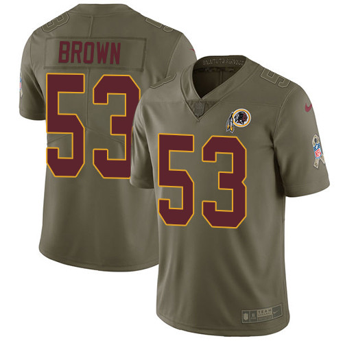  Redskins 53 Zach Brown Olive Salute To Service Limited Jersey