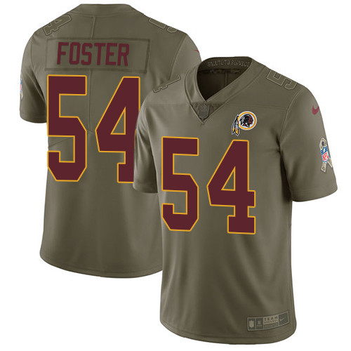 Nike Redskins 54 Mason Foster Olive Salute To Service Limited Jersey