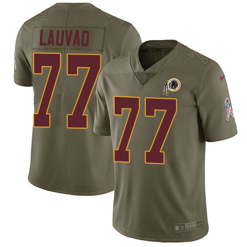  Redskins 77 Shawn Lauvao Olive Salute To Service Limited Jersey