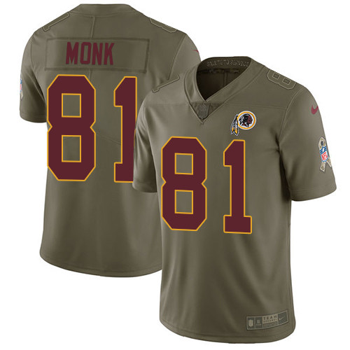  Redskins 81 Art Monk Olive Salute To Service Limited Jersey