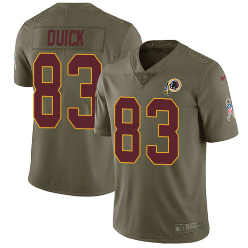  Redskins 83 Brian Quick Olive Salute To Service Limited Jersey
