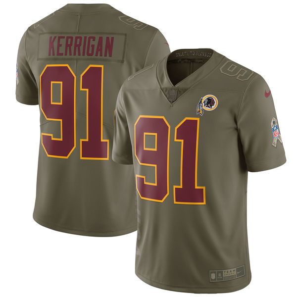 Redskins 91 Ryan Kerrigan Olive Salute To Service Limited Jersey