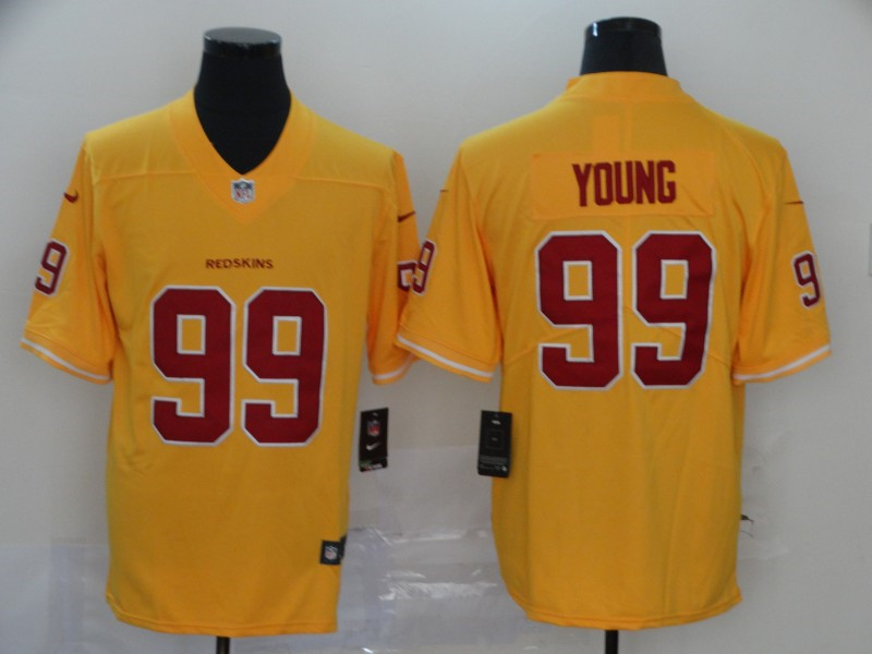 Nike Redskins 99 Chase Young Yellow 2020 NFL Draft First Round Pick Vapor Untouchable Limited Jersey