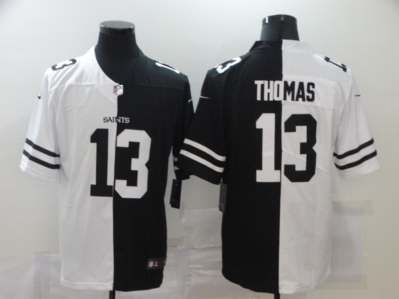 Nike Saints 13 Michael Thomas Black And White Split Vapor Untouchable Limited Jersey