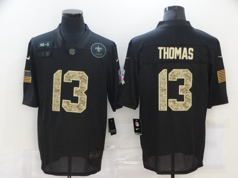 Nike Saints 13 Michael Thomas Black Camo 2020 Salute To Service Limited Jersey
