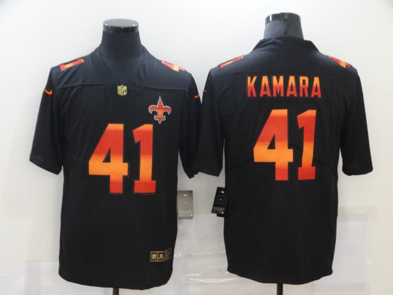 Nike Saints 41 Alvin Kamara Black Colorful Fashion Limited Jersey