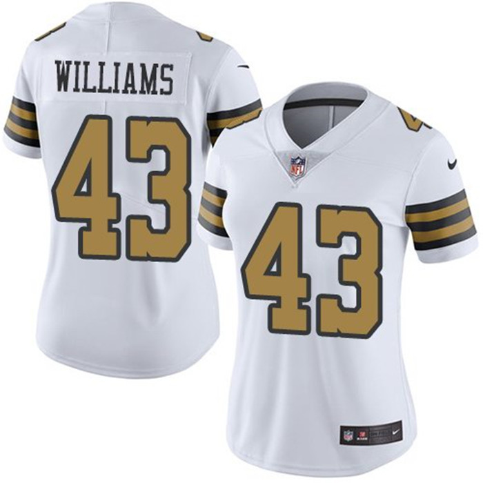  Saints 43 Marcus Williams White Women Color Rush Limited Jersey