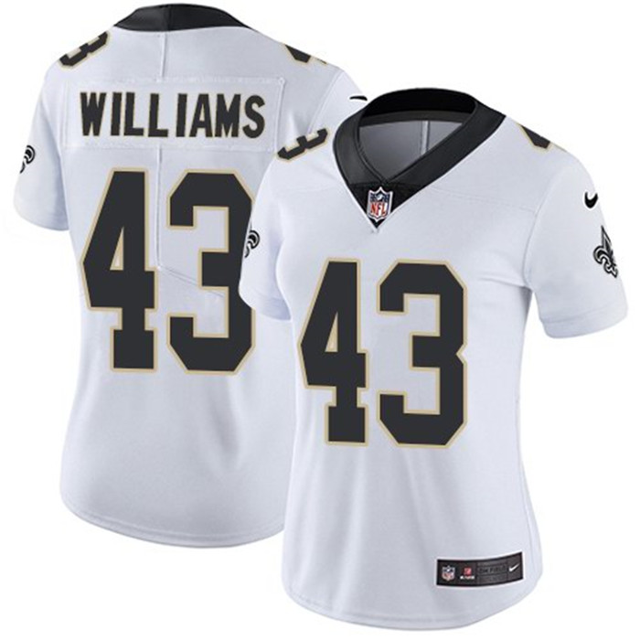  Saints 43 Marcus Williams White Women Vapor Untouchable Limited Jersey