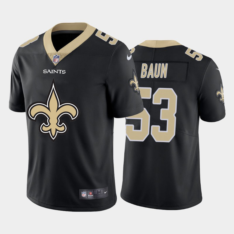 Nike Saints 53 Zack Baun Black Team Big Logo Vapor Untouchable Limited Jersey