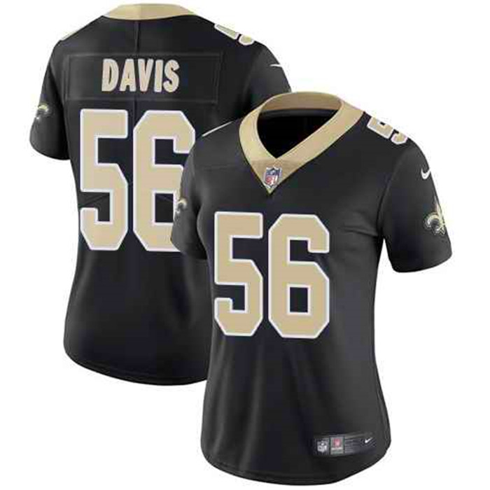  Saints 56 DeMario Davis Black Women Vapor Untouchable Limited Jersey