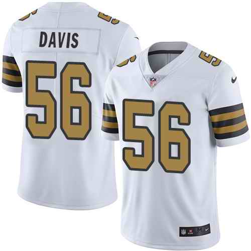  Saints 56 DeMario Davis White Color Rush Limited Jersey