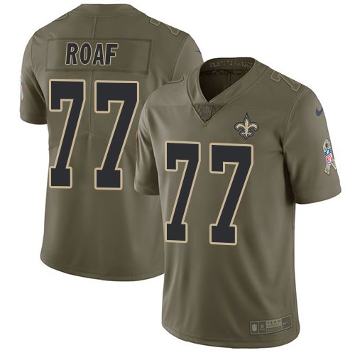  Saints 77 Willie Roaf Olive Salute To Service Limited Jersey