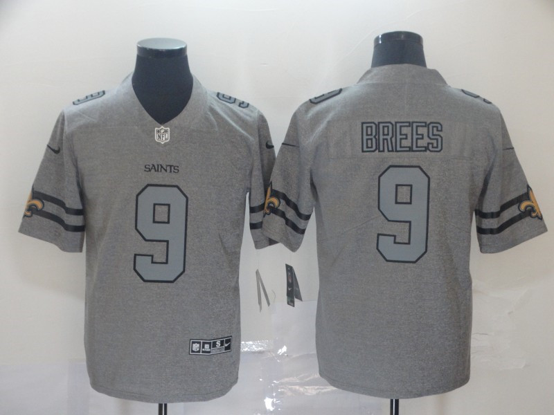 Nike Saints 9 Drew Brees 2019 Gray Gridiron Gray Vapor Untouchable Limited Jersey