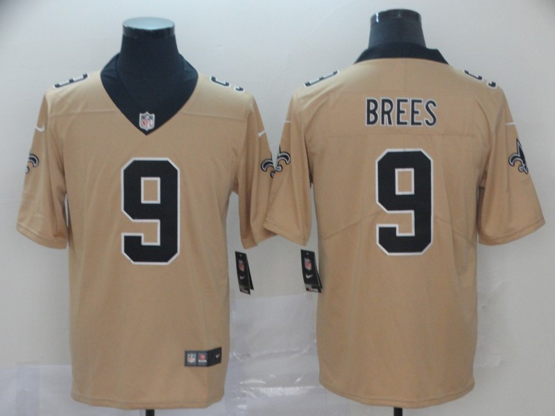 Nike Saints 9 Drew Brees Cream Inverted Legend Limited Jersey