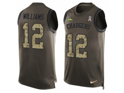  San Diego Chargers 12 Mike Williams Limited Green Salute to Service Tank Top NFL Jersey