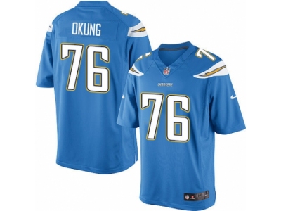  San Diego Chargers 76 Russell Okung Limited Electric Blue Alternate NFL Jersey