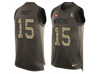  San Francisco 49ers 15 Josh Huff Limited Green Salute to Service Tank Top NFL Jersey