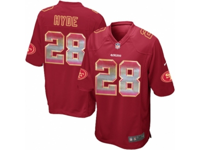  San Francisco 49ers 28 Carlos Hyde Limited Red Strobe NFL Jersey