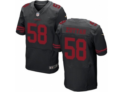  San Francisco 49ers 58 Jeremy Zuttah Elite Black NFL Jersey