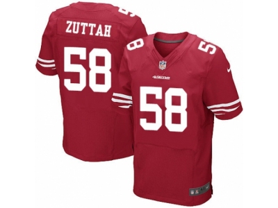  San Francisco 49ers 58 Jeremy Zuttah Elite Red Team Color NFL Jersey