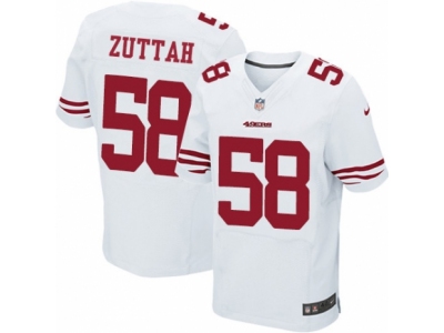  San Francisco 49ers 58 Jeremy Zuttah Elite White NFL Jersey