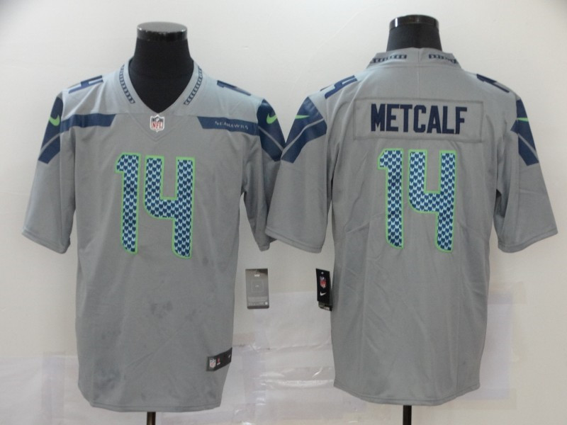 Nike Seahawks 14 D.K. Metcalf Gray Vapor Untouchable Limited Jersey
