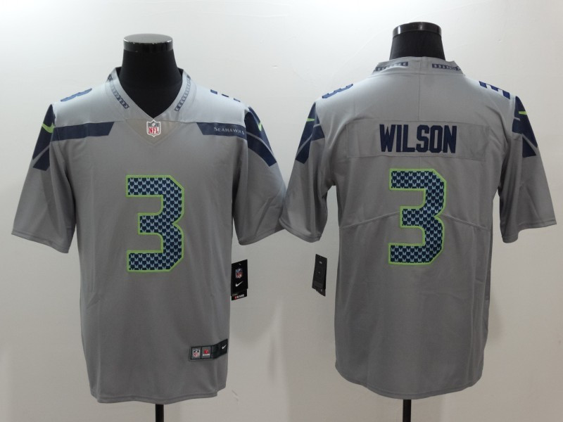  Seahawks 3 Russell Wilson Gray Vapor Untouchable Player Limited Jersey