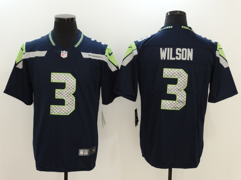  Seahawks 3 Russell Wilson Navy Vapor Untouchable Player Limited Jersey