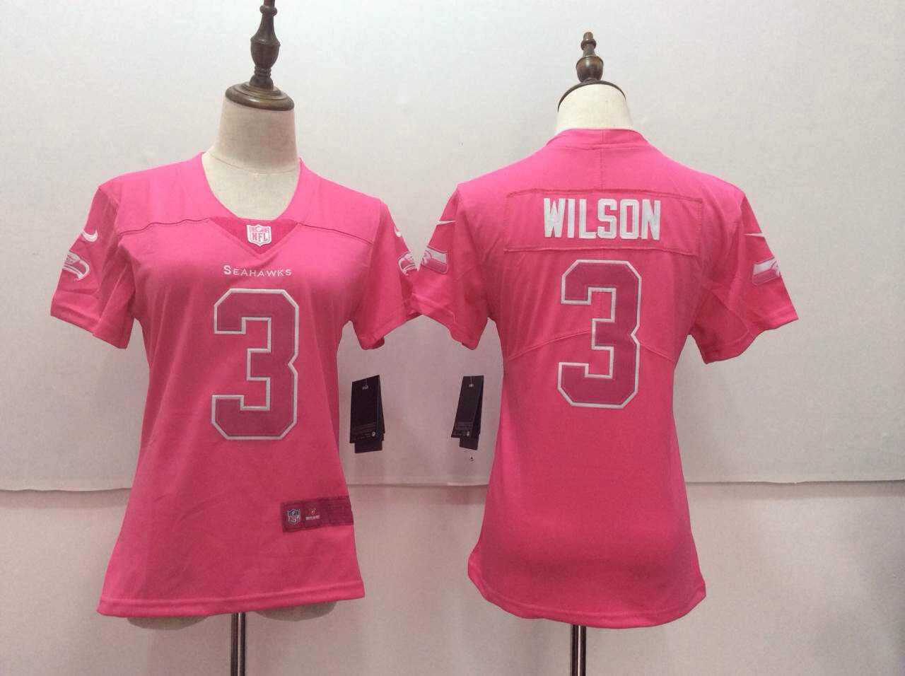  Seahawks 3 Russell Wilson Pink Women Vapor Untouchable Player Limited Jersey