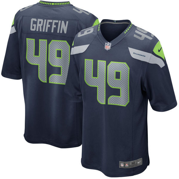  Seahawks 49 Shaquem Griffin Navy 2018 NFL Draft Pick Elite Jersey
