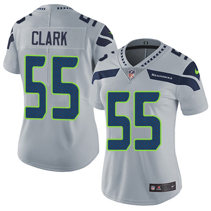  Seahawks 55 Frank Clark Gray Women Vapor Untouchable Limited Jersey