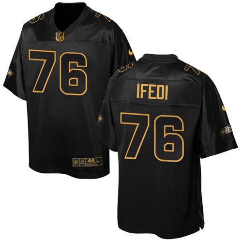  Seahawks 76 Germain Ifedi Black Men Stitched NFL Elite Pro Line Gold Collection Jersey