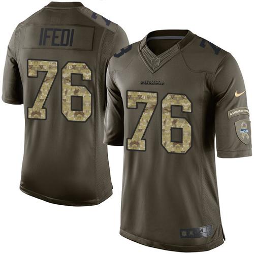  Seahawks 76 Germain Ifedi Green Men Stitched NFL Limited Salute to Service Jersey
