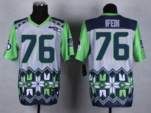  Seahawks 76 Germain Ifedi Grey Men Stitched NFL Elite Noble Fashion Jersey