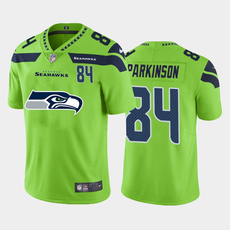 Nike Seahawks 84 Colby Parkinson Green Team Big Logo Number Vapor Untouchable Limited Jersey