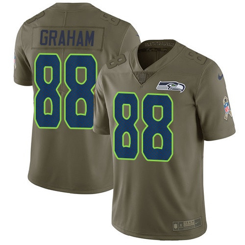  Seahawks 88 Jimmy Graham Olive Salute To Service Limited Jersey
