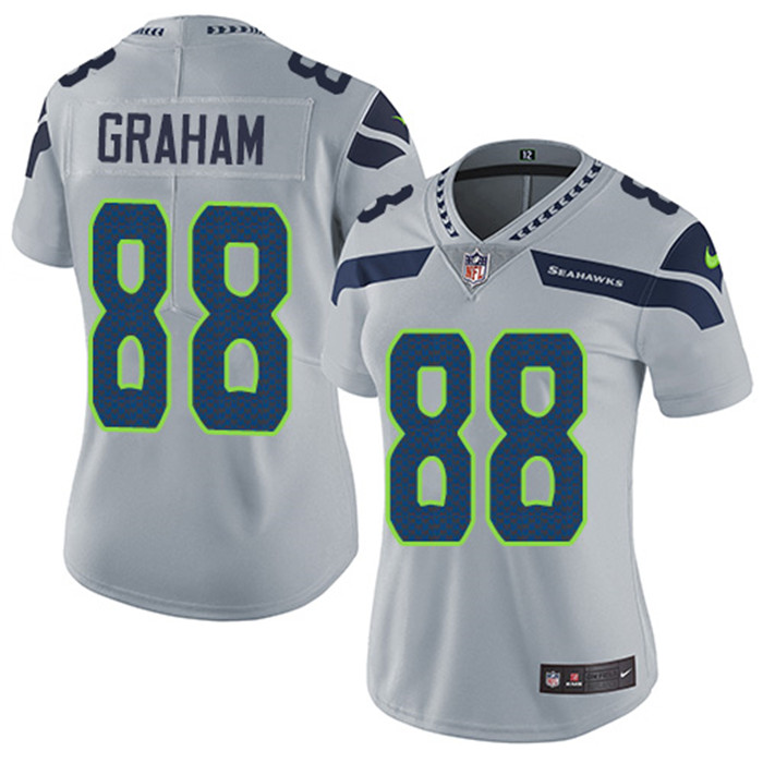  Seahawks 88 Will Dissly Gray Women Vapor Untouchable Limited Jersey