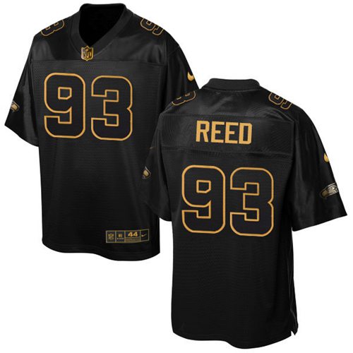  Seahawks 93 Jarran Reed Black Men Stitched NFL Elite Pro Line Gold Collection Jersey
