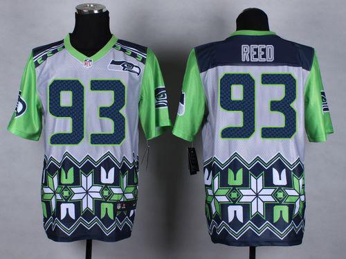  Seahawks 93 Jarran Reed Grey Men Stitched NFL Elite Noble Fashion Jersey